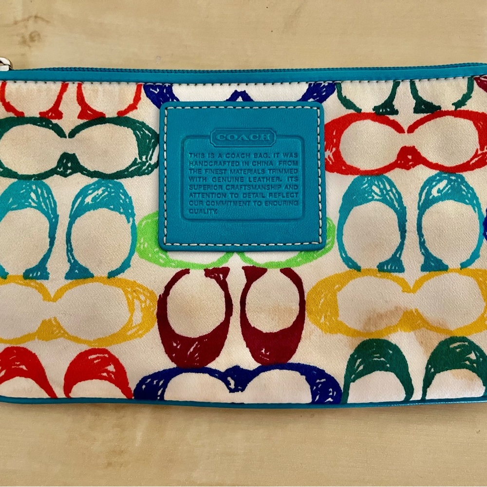 Authentic COACH Multicolor Wristlet - Picture 4 of 6